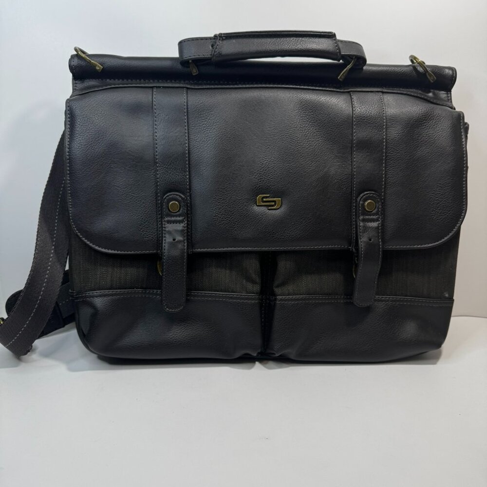 SOLO Thompson 15.6 Inch Briefcase with Padded Laptop Compartment, Espresso